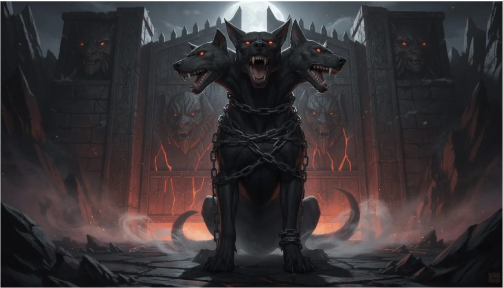 Trójgłowy czarny pies w mitologii greckiej