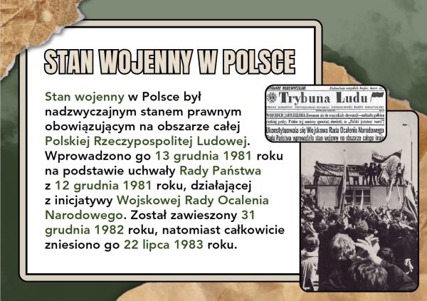 Stan wojenny w Polsce - gazetka szkolna - 2026