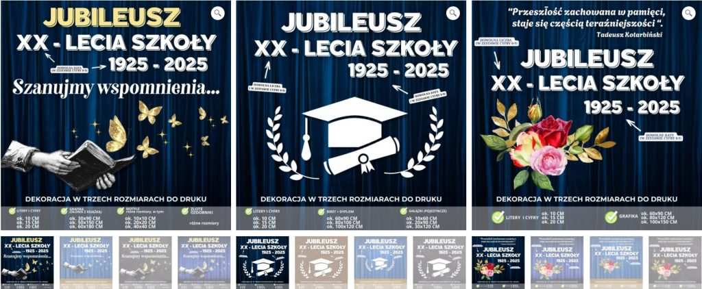 Dekoracje na jubileusz szkoły