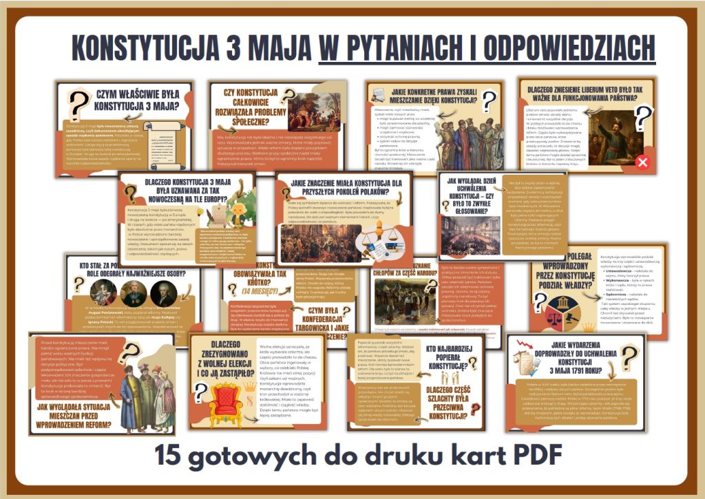 Konstytucja 3 Maja w pytaniach i odpowiedziach - gazetka szkolna