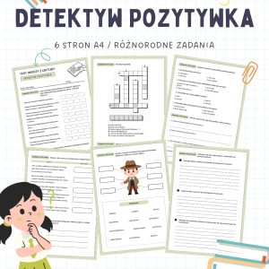 Test z lektury Detektyw Pozytywka – 6 stron A4 (PDF) sprawdzian