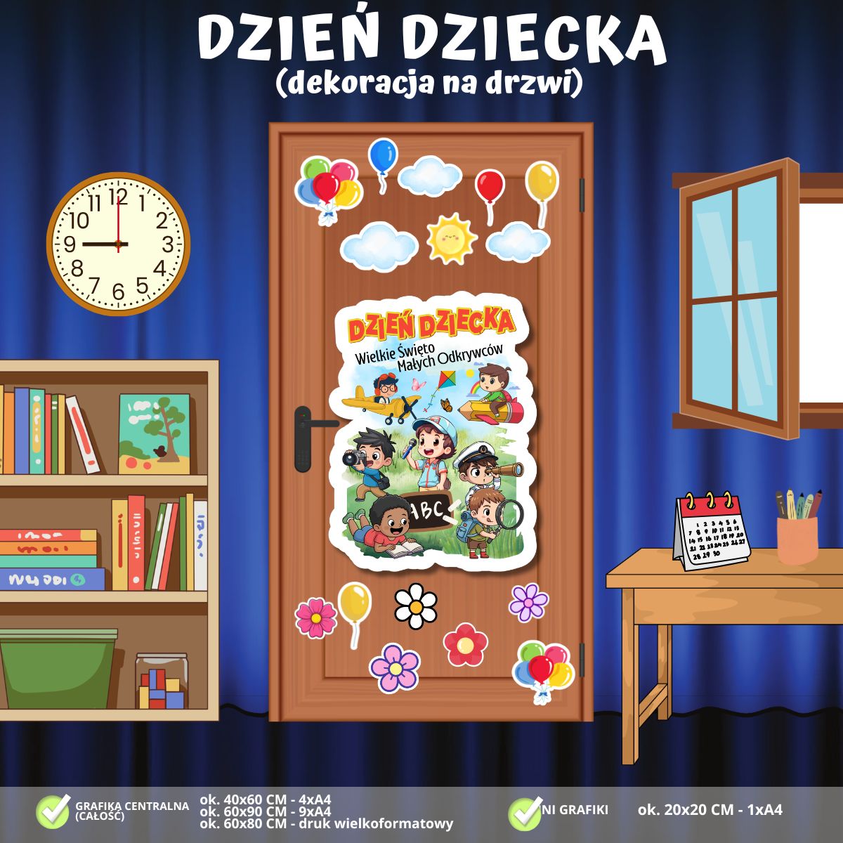 Dzień Dziecka – dekoracja na drzwi (PDF do druku) (2)