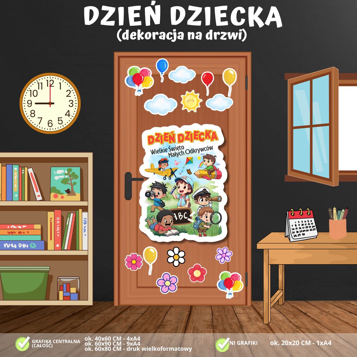 Dzień Dziecka – dekoracja na drzwi (PDF do druku) (3)