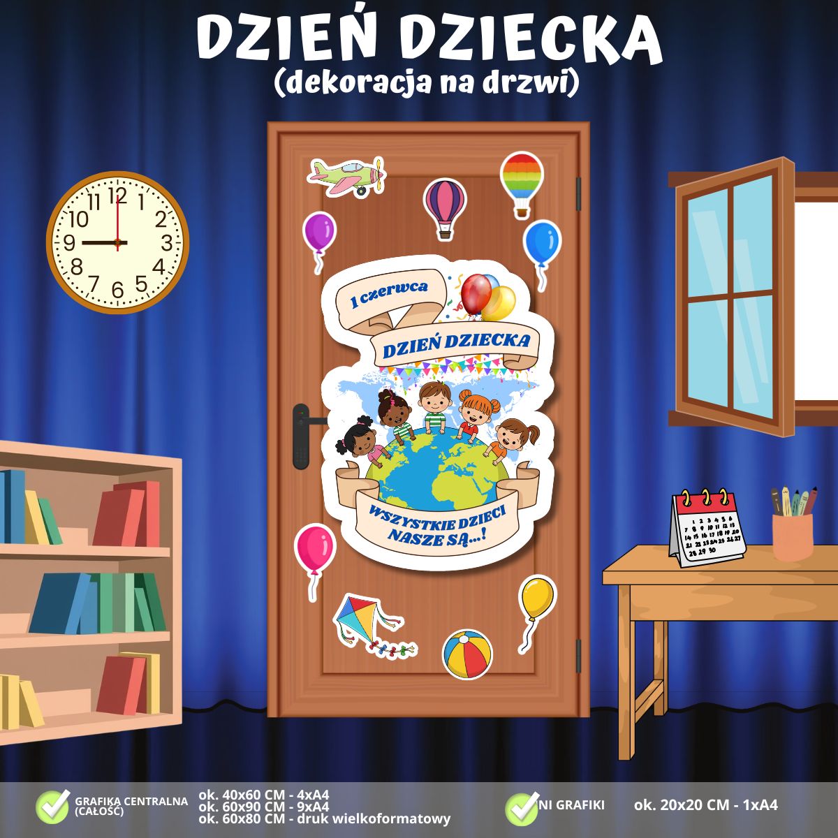 Dzień Dziecka – dekoracja na drzwi (PDF do druku) (3) - obrazek 4