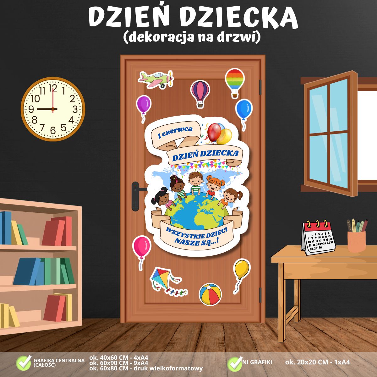 Dzień Dziecka – dekoracja na drzwi (PDF do druku) (4)
