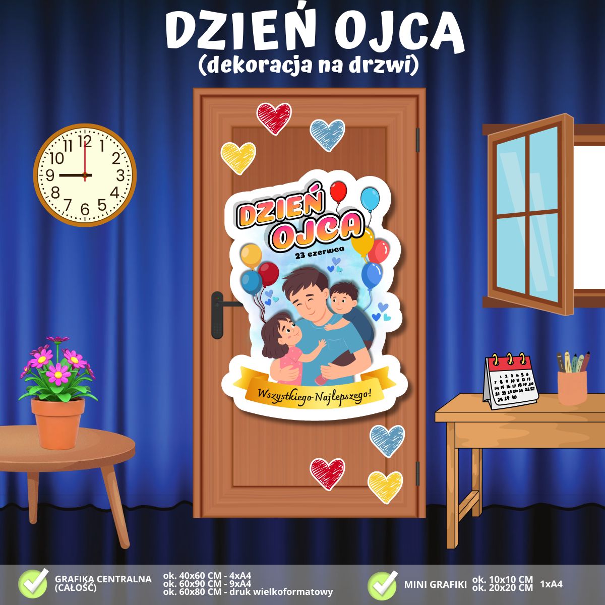 Dzień Ojca – dekoracja na drzwi (PDF do druku) (1)