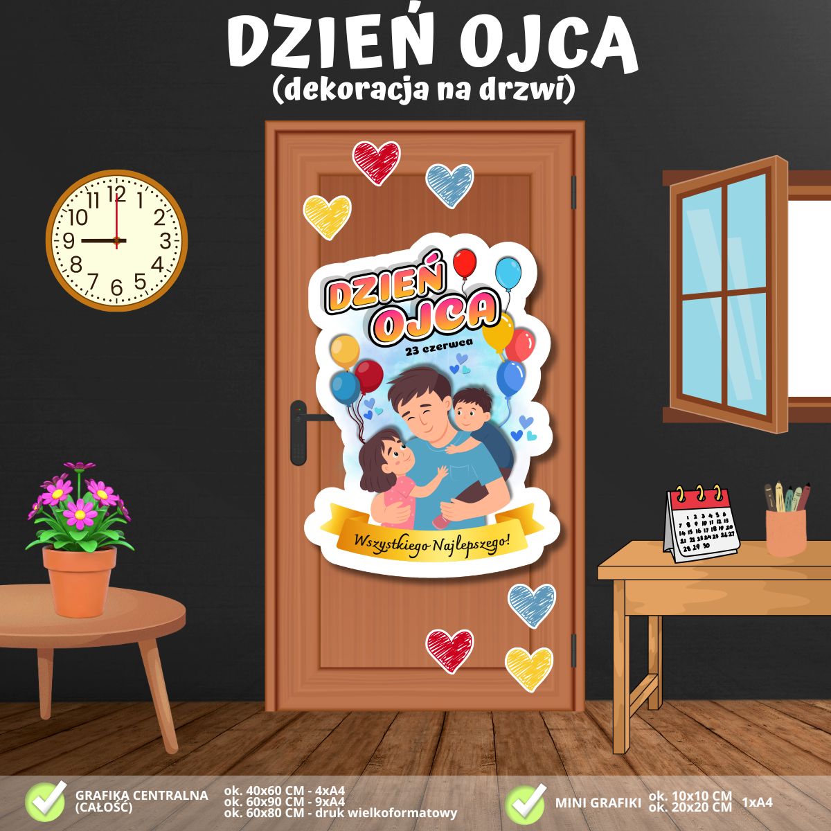Dzień Ojca – dekoracja na drzwi (PDF do druku) (2)