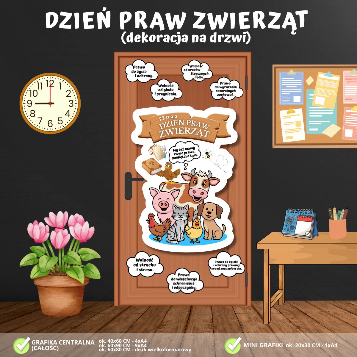 Dzień Praw Zwierząt – dekoracja na drzwi (PDF do druku) (3)