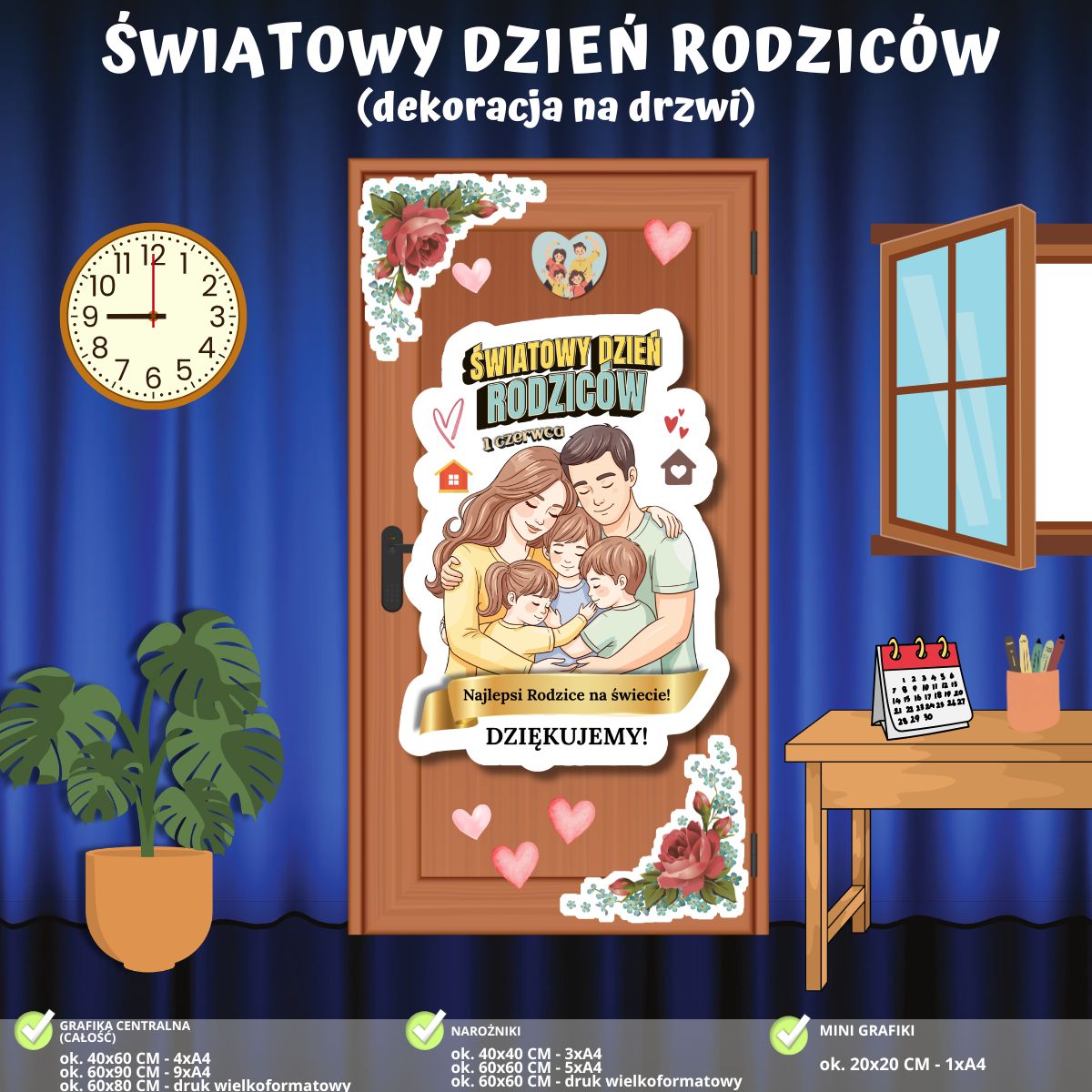Dzień Rodziców – dekoracja na drzwi (PDF do druku) (1)