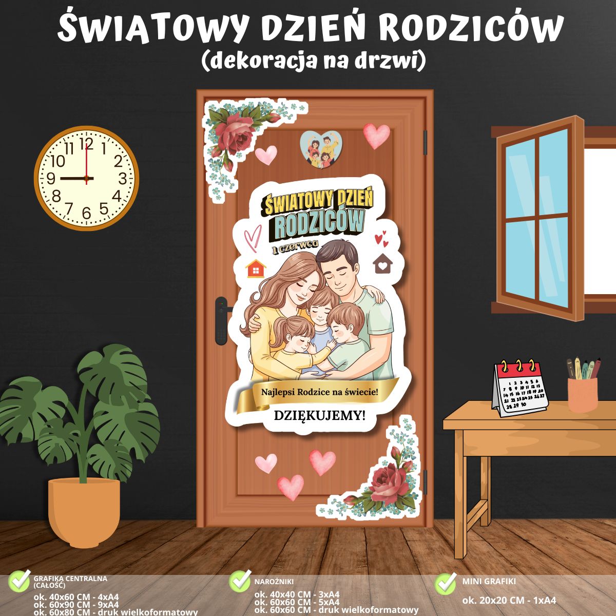 Dzień Rodziców – dekoracja na drzwi (PDF do druku) (2)