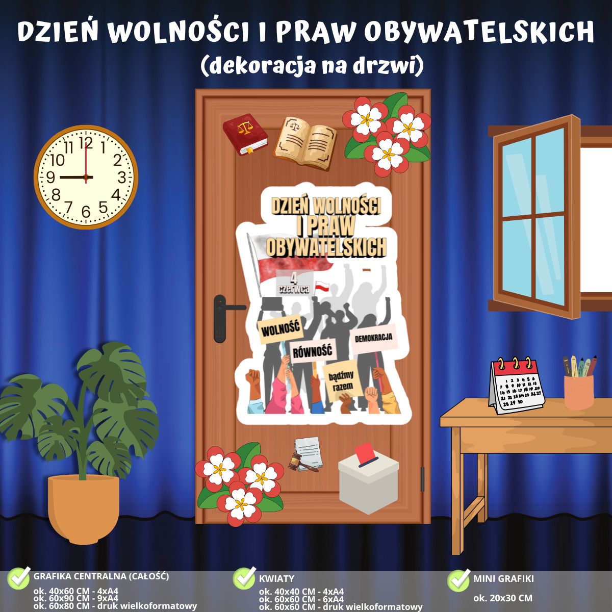 Dzień Wolności i Praw Obywatelskich – dekoracja na drzwi (PDF do druku) (1)