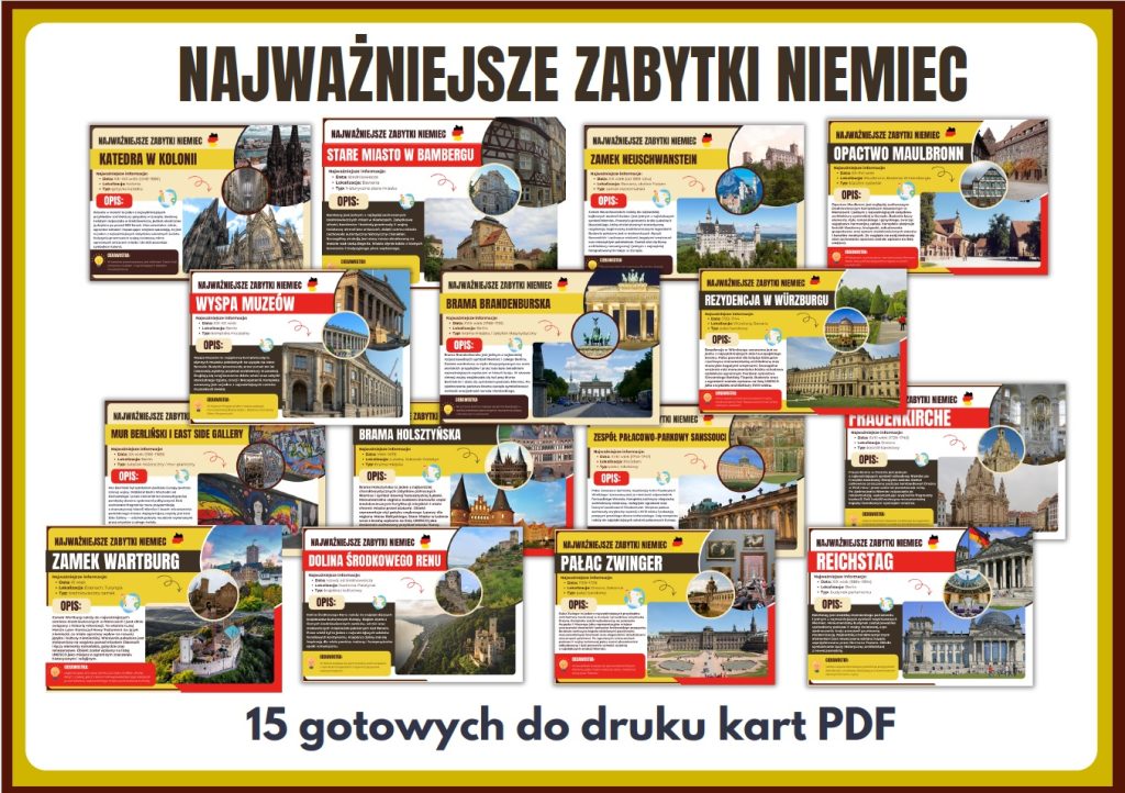 Najważniejsze zabytki Niemiec - gazetka szkolna – prezentacja PDF