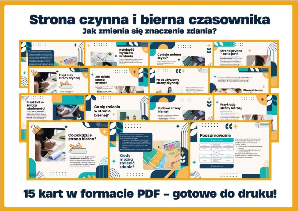 Strona czynna i bierna czasownika - gazetka szkolna - prezentacja PDF