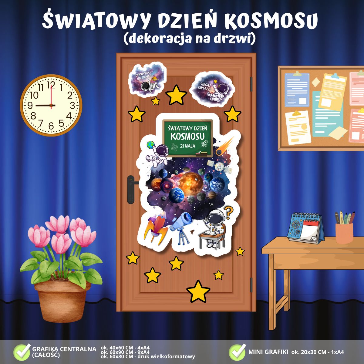 Światowy Dzień Kosmosu – dekoracja na drzwi (PDF do druku) (1)