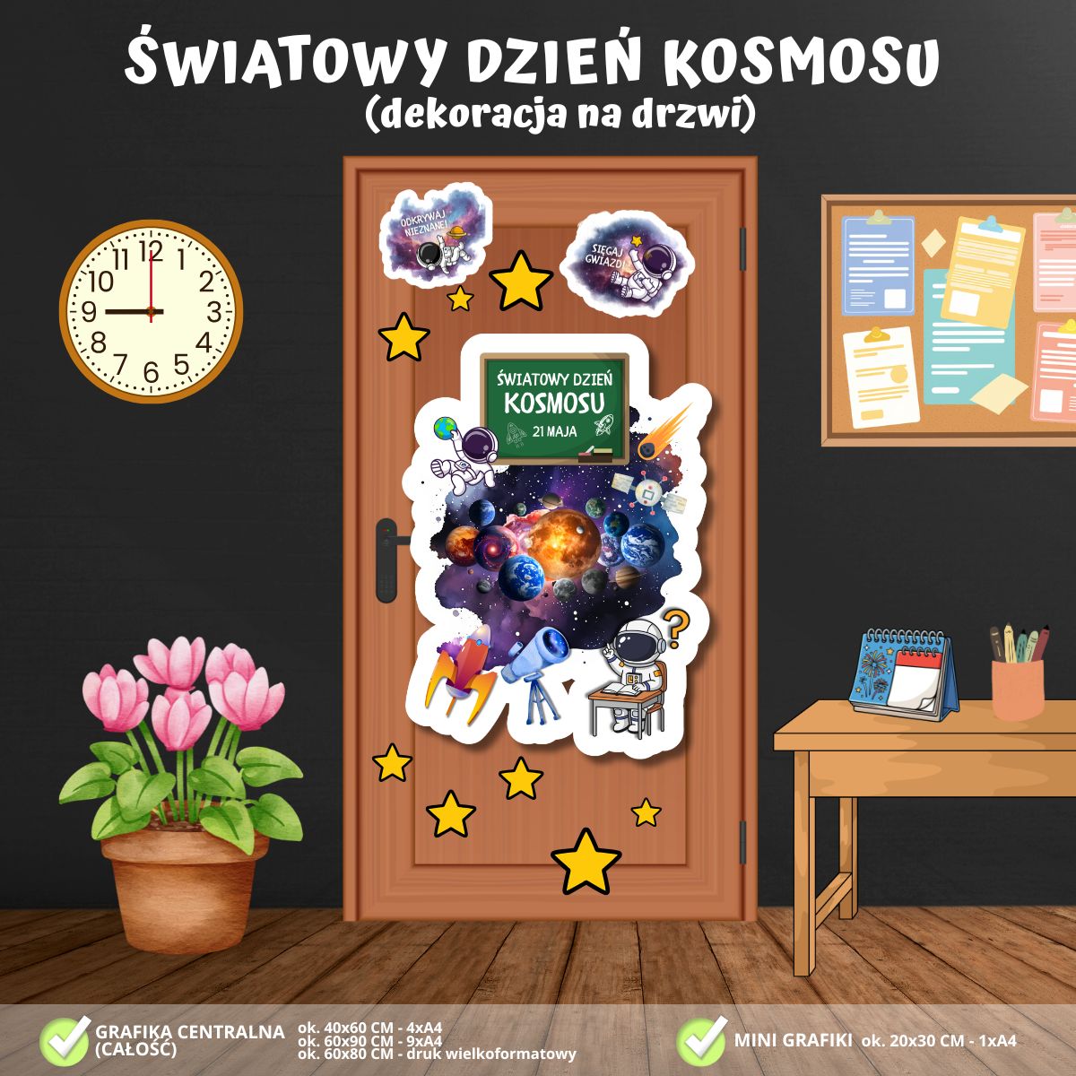 Światowy Dzień Kosmosu – dekoracja na drzwi (PDF do druku) (2)