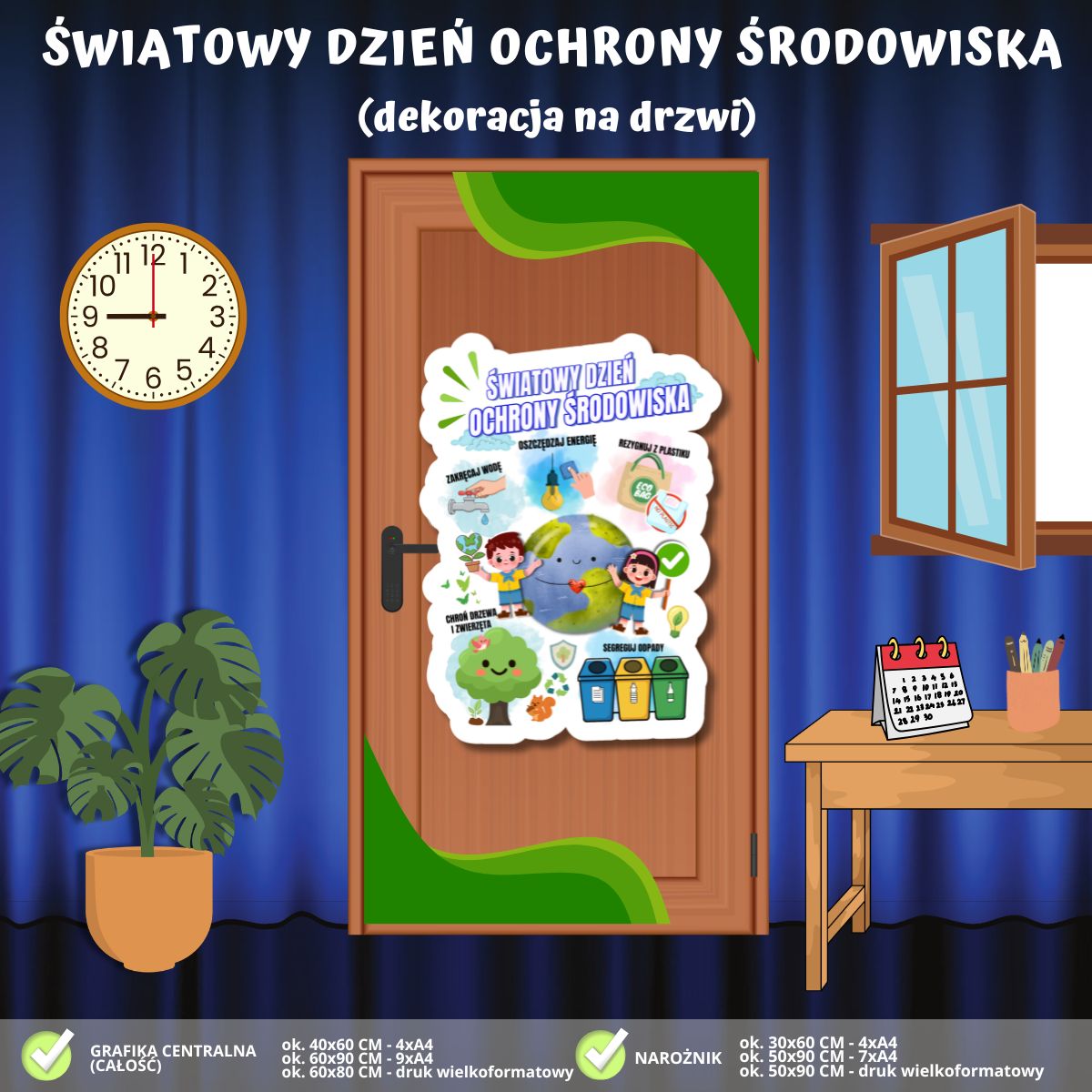Światowy Dzień Ochrony Środowiska – dekoracja na drzwi (PDF do druku) (1)