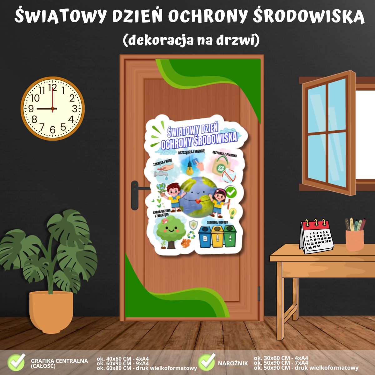 Światowy Dzień Ochrony Środowiska – dekoracja na drzwi (PDF do druku) (2)