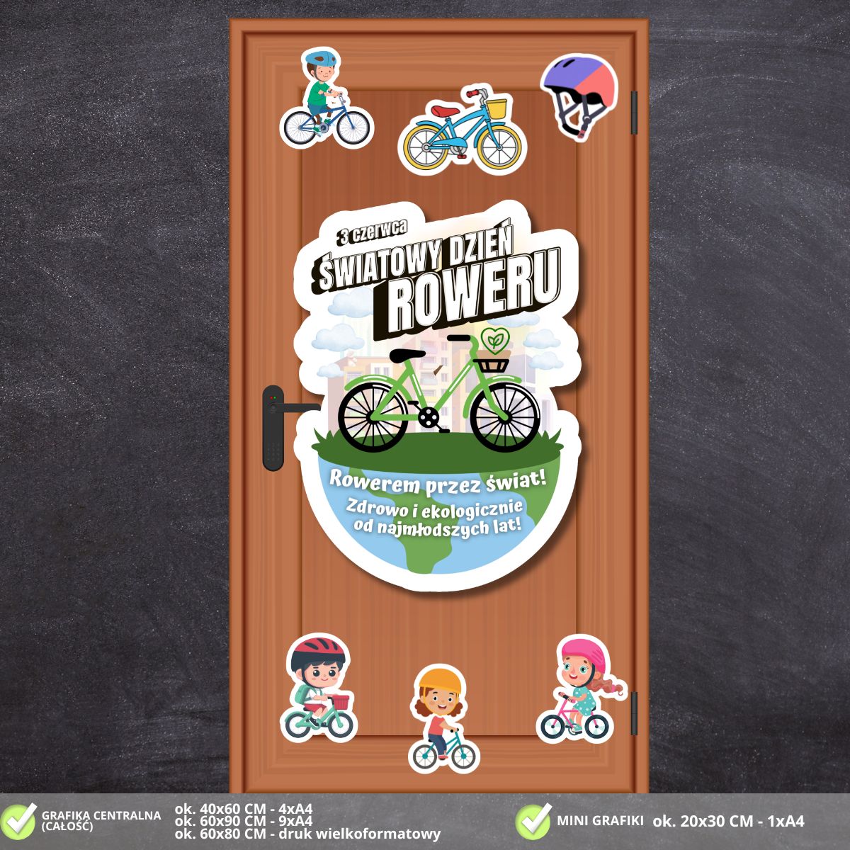 Światowy Dzień Roweru – dekoracja na drzwi (PDF do druku) (4)