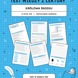 Test z lektury Królowa Śniegu – 6 stron A4 (PDF) sprawdzian