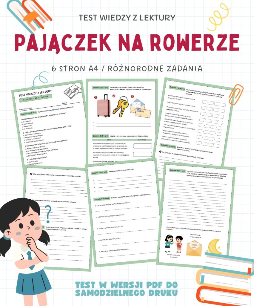 test-z-lektury-pajaczek-na-rowerze-6-stron-a4-pdf-sprawdzian