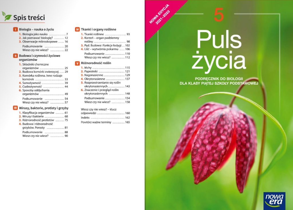 Biologia - klasa 5 - Nowa Era - sprawdziany