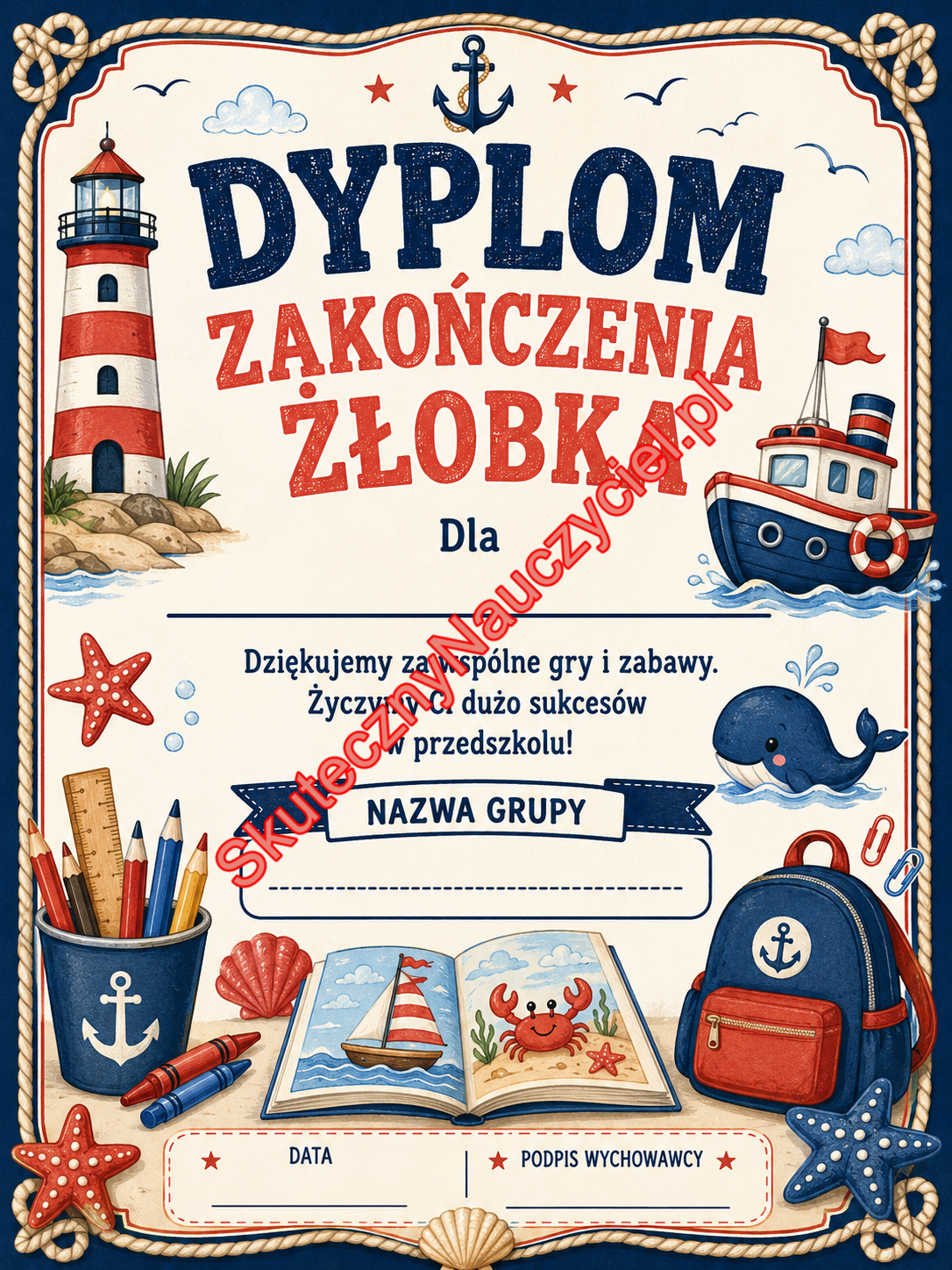 Dyplom na zakończenie Żłobka - PDF do druku 44