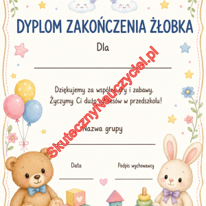 Dyplom na zakończenie Żłobka - PDF do druku 50
