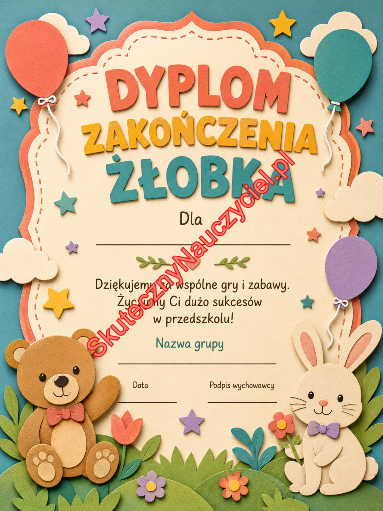 Dyplom na zakończenie Żłobka - PDF do druku 70