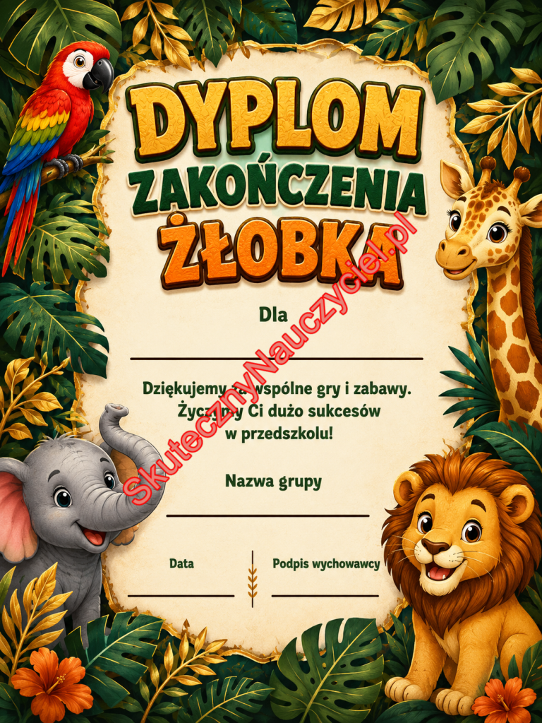 Dyplom na zakończenie Żłobka - PDF do druku 75