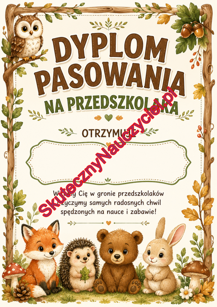 Dyplom pasowania na przedszkolaka – do druku PDF (2)