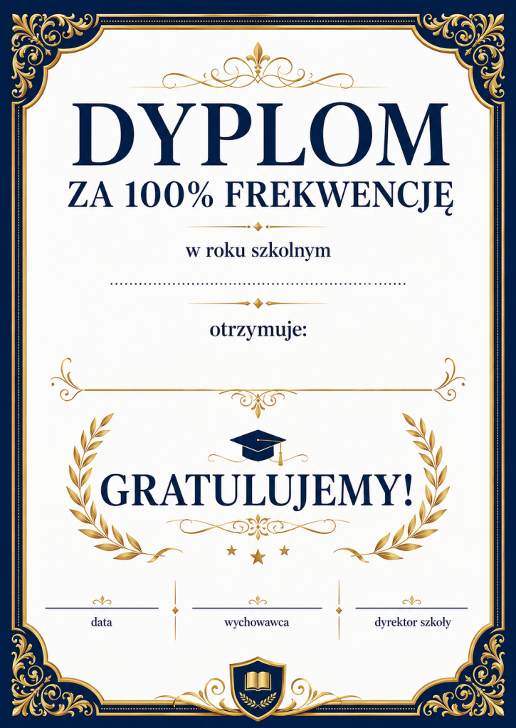 Dyplom za 100% frekwencję – do druku PDF (2)