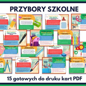 Przybory szkolne – gazetka szkolna – prezentacja PDF