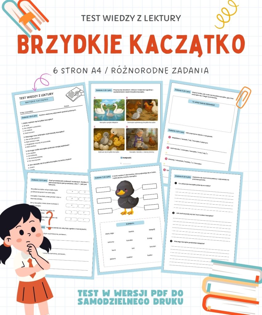 Sprawdzian Brzydkie kaczątko – 6 stron A4 (PDF)