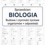 Sprawdzian z BIOLOGII (klasa 5 dział 2) – Budowa i czynności życiowe organizmów + odpowiedzi
