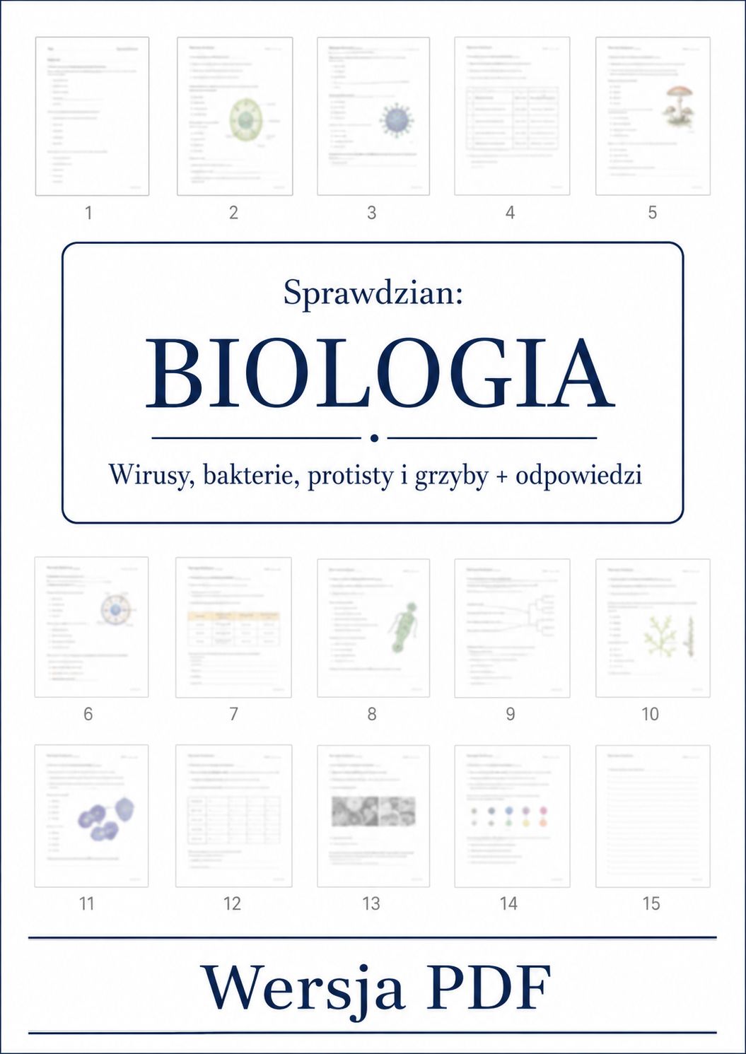 Sprawdzian z BIOLOGII (klasa 5 dział 3) – Wirusy, bakterie, protisty i grzyby + odpowiedzi