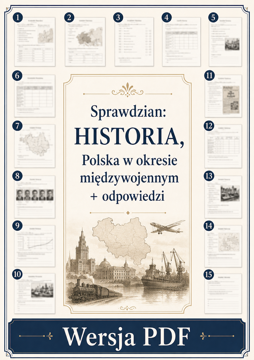 Sprawdzian z HISTORII PDF (klasa 7 dział 7) – Polska w okresie międzywojennym + odpowiedzi