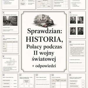 Sprawdzian z HISTORII PDF (klasa 8 dział 2) – Polacy podczas II wojny światowej + odpowiedzi
