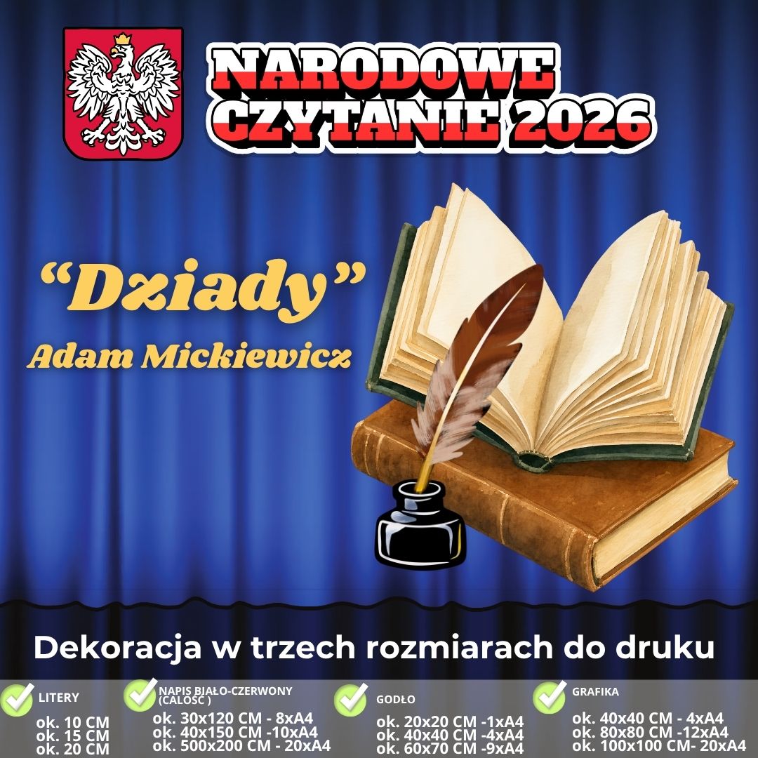 Dekoracja na Narodowe Czytanie 2026 – „Dziady” Adama Mickiewicza (1)