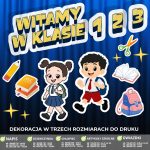 Dekoracja na rozpoczęcie roku szkolnego „Witamy w klasie 1,2,3” - PDF (1)