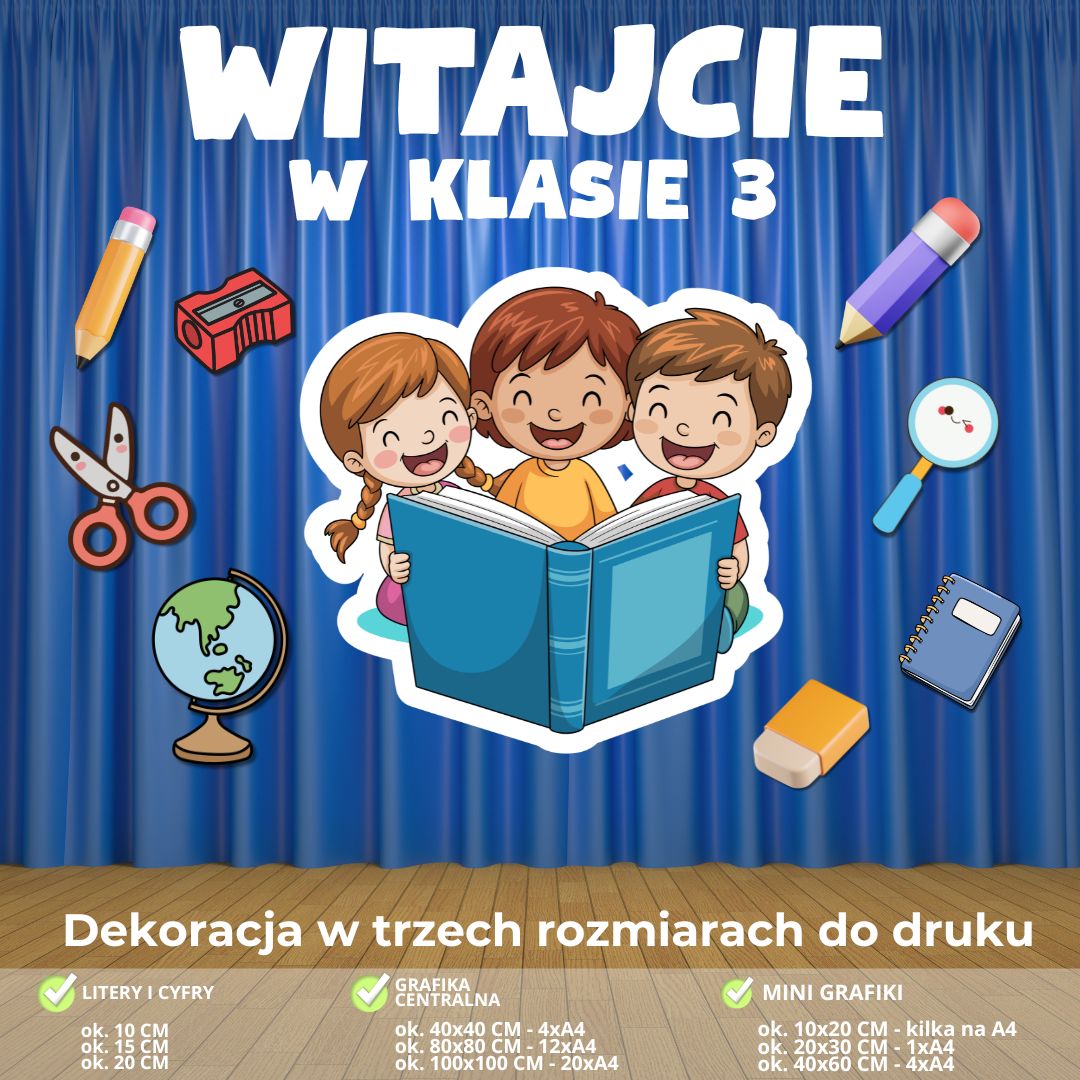 Dekoracja „Witajcie w klasie 1,2,3,4,5,6,7,8” – PDF (wersja 3) (4)