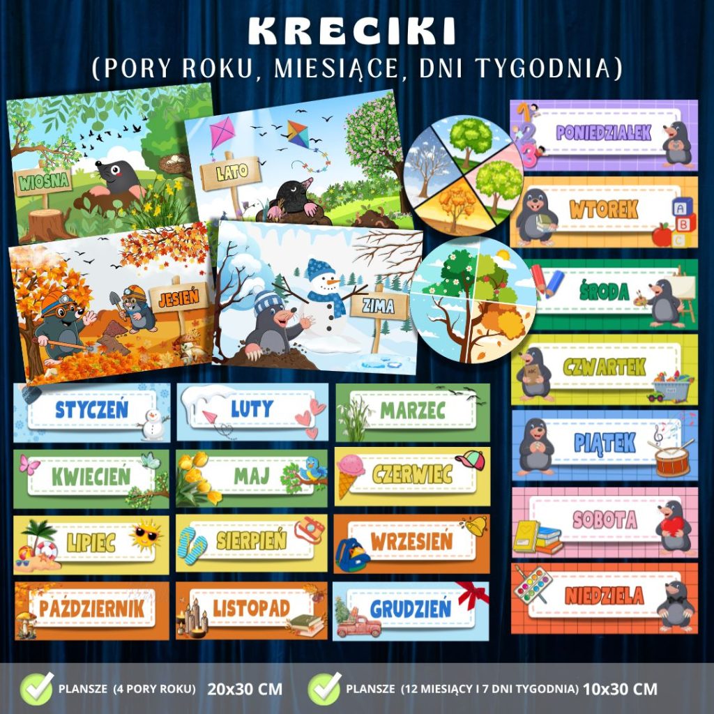 Grupa Kreciki (pory roku, miesiące, dni tygodnia) – 25 plansz (4)