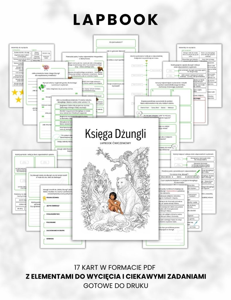 LAPBOOK Księga Dżungli (PDF do druku) karty pracy