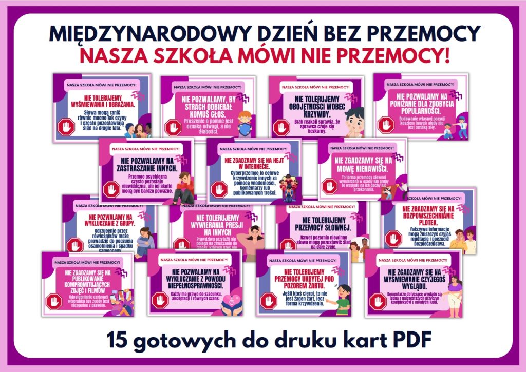 Międzynarodowy Dzień Bez Przemocy (Nasza szkoła mówi NIE przemocy!) - gazetka