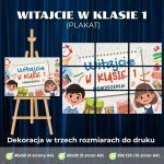 Napis, plakat powitalny „Witajcie w klasie 1” - PDF do druku (2)