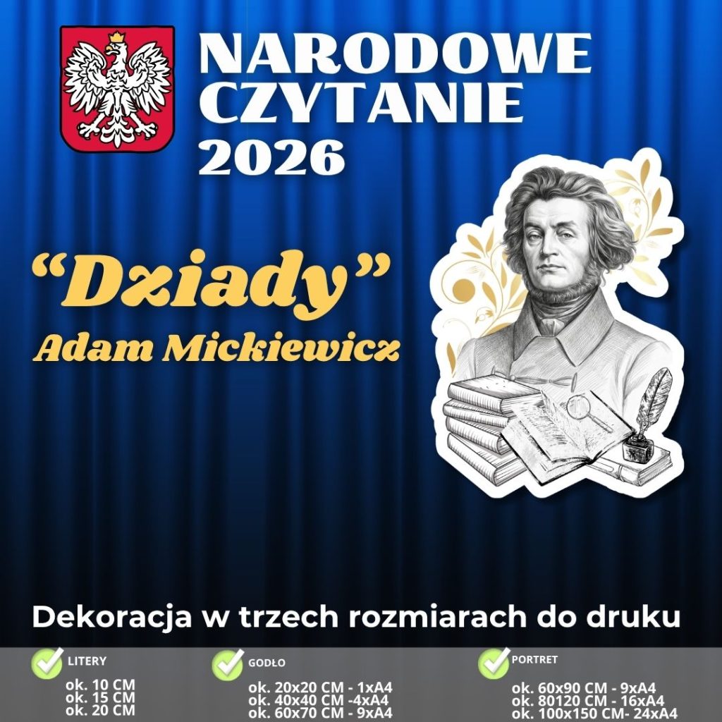 Narodowe Czytanie 2026 - dekoracja w 3 rozmiarach (3)