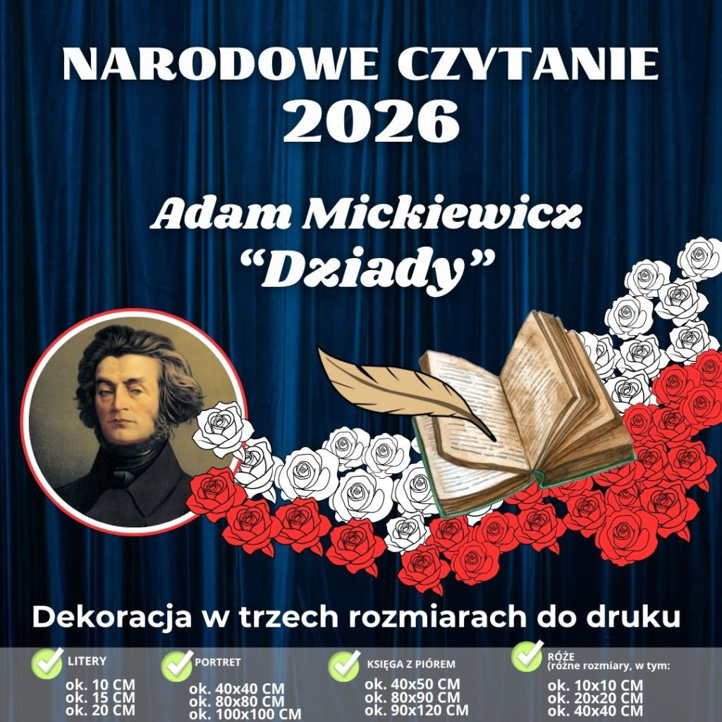 Narodowe Czytanie 2026 – dekoracja w 3 rozmiarach (wersja 2) (2)