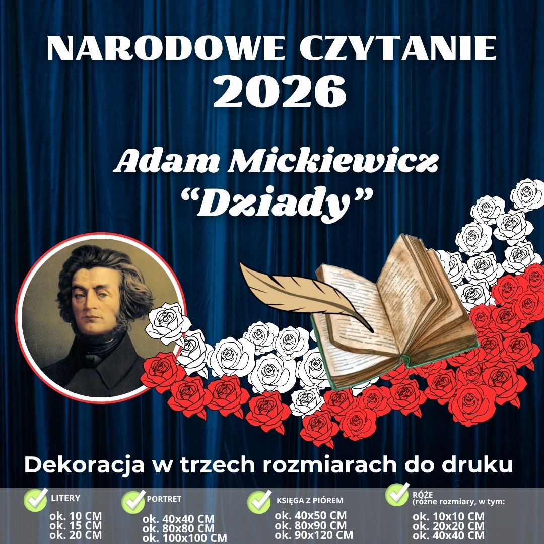 Narodowe Czytanie 2026 – dekoracja w 3 rozmiarach (wersja 2) (2)