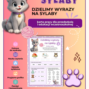 Sylaby - karty pracy - (Dzielimy wyrazy na sylaby) - PDF do druku