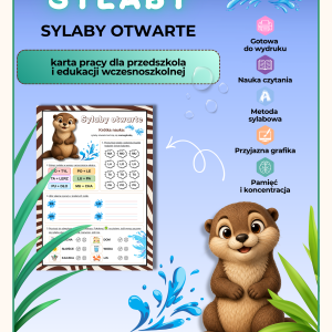 Sylaby - karty pracy - (Sylaby otwarte) - PDF do druku