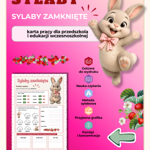 Sylaby - karty pracy - (Sylaby zamknięte) - PDF do druku